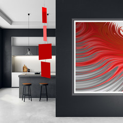 MODcast Red Mobile | Mid Century Modern Kinetic Art Mobiles + Room Dividers