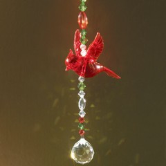 Beautiful Red Cardinal Loved Ones Lost Prism Porch Patio Garden Suncatcher