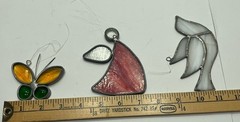 Stained Glass Sun Catchers Lot of 3 – Butterfly, Dove, & Angel