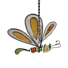 Dragonfly Suncatcher Window/ Umbrella Glass/Metal Indoor/Outdoor home decor