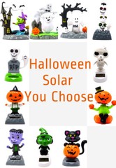 Solar Powered Dancing Halloween Pumpkin Skeleton Cat Ghost Witch ~Mystery Choice