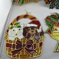 4 Plastic Christmas Suncatchers Approx 9 X 7 Inch Giftco.inc