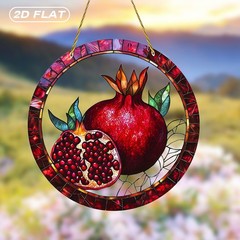 Colorful Pomegranate Acrylic Suncatcher Fruit Lover Window Hanging Decoration