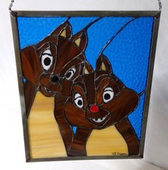 Flegner Stained Glass Chipmunks Suncatcher