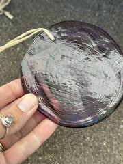 Amethyst Purple Nautilis Embossed Glass Shell Suncatcher Ornament Shell Beach