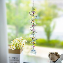 20.5in Crystal Sun Catcher Colorful Hanging Suncatcher W/ Octagonal Beads