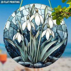 Snowdrop Flower Acrylic Suncatcher Winter Theme Home Window Hanging Decoration