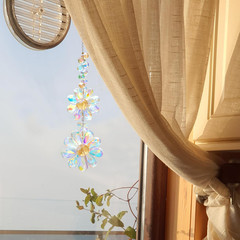 Crystal Flower Suncatcher Hanging Ornament, Rainbow Maker Window Sun Catcher Ind
