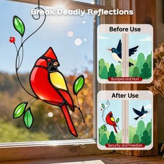Stained Glass Cardinal Suncatcher – Handmade Window Ornament for Mother’s Day