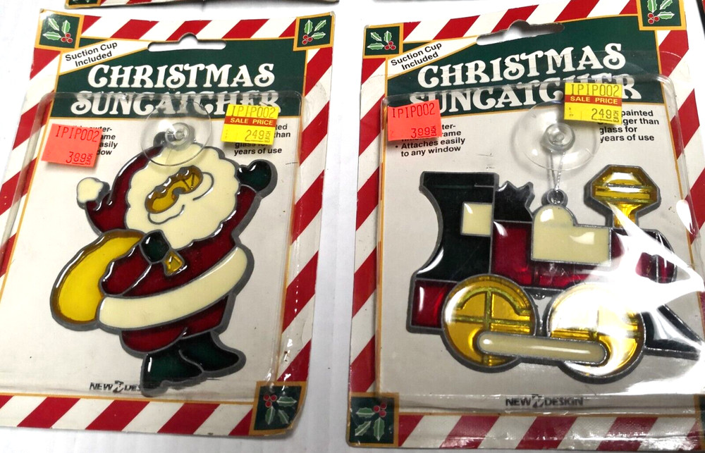 Vintage Pewter Frame Sun Catcher Christmas Set Of 5 NOC