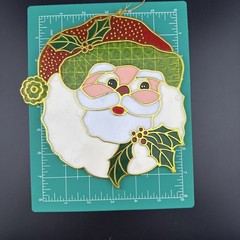 6- Vintage Christmas Stained Sun Catcher Hanging Decor Santa, Angel, Snowman