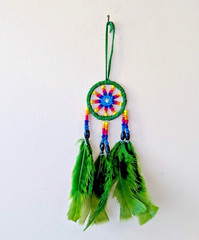 Handmade 2 inch Beaded Dreamcatcher with Feathers