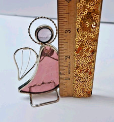 Set Of 5 Stained Glass 3.5″ Angel Sun Catchers Multicolor Vintage Holiday Decor