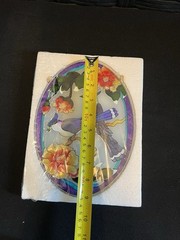 Bird Blue Jay Stained Glass Hanging Window Piece