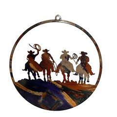 Cowboy Metal Art Suncatcher Western Wall Window Decor 8 inch