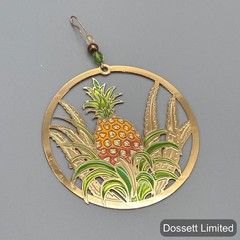 JAM Creative Pineapple Enamel Metal Hanging Ornament Suncatcher Tropical Decor