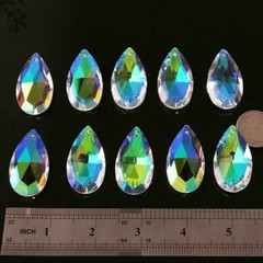 10Pc 38MM AB Crystal Glass Lamp Prism Chandelier Drop Christmas Decor Suncatcher