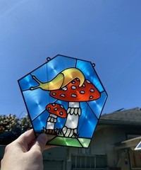 Mushroom & Banana Slug Handmade 3D Printed Suncatcher