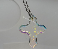 Swarovski Crystal Clear AB 44mm Cross 6752/2 Suncatcher/ Ornament/ Prism; RARE