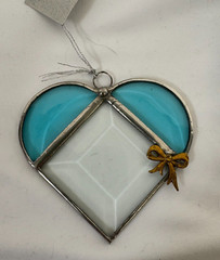 Artisan Made Stained Glass Heart Shaped Sun Catchers Brand New
