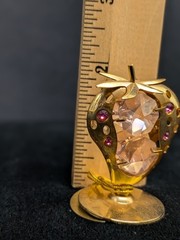 Rare Crystal Delight Strawberry Suncatcher 24K Gold Plated Austrian Crystals