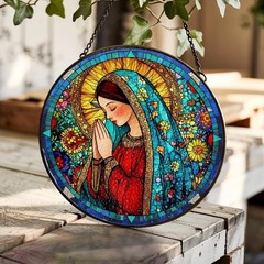 Virgen De Guadalupe Stained Glass Suncatcher Religious Mother Mary Window Art