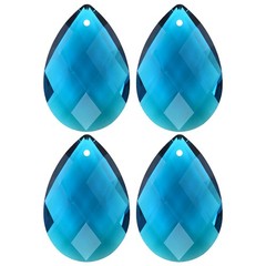 4PCS Crystal Grid Prisms, 38mm/1.5″ Pendant Hanging [Peacock Blue]