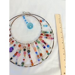 Multicolored Beads Circular Sun Catcher Decorative Item