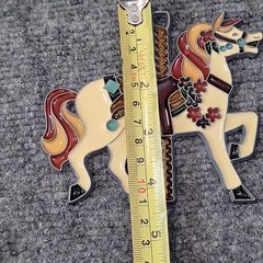 Vintage Stained Glass Unicorn Suncatcher Ornament Lot of 2 Carousel Flowers
