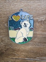 I Love Cats Suncatcher Makit Bakit type Resin Craft Window Art Piece