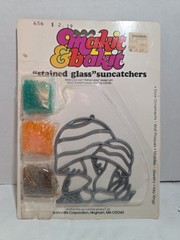 Vintage Makit & Bakit Stained Glass Suncatchers Rare Mushroom Trio Quincrafts