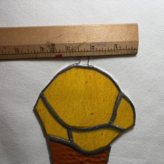 VINTAGE Set of 3 Stained Glass Suncatchers Ice Cream Cone Float Banana Split (2)