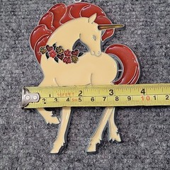 Vintage Stained Glass Unicorn Suncatcher Ornament Lot of 2 Carousel Flowers