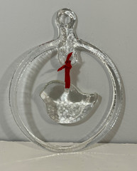 Kosta Boda Bertil Vallien Clear Glass Bird Suncatcher Ornament 9 Inch