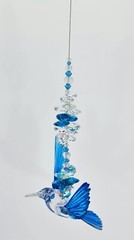 Crystal Suncatcher gift for her mum. Hand painted acrylic bird Made in AUSTRALIA