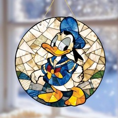 Disney Donald Duck Window Suncatcher, Cartoon Glass Window Hanging Kids Room Dec