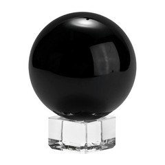 50mm/2 Inch K9 Crystal Glass Ball with Stand Solid Crystal Ball [Black]