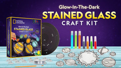 Stained Glass Solar System Art Kit – Glow in the Dark Planet Suncatchers, Kids C