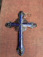 Stained Glass Cross Suncatcher Vintage Style Crucifix Ray Of Hope Franklin Mint