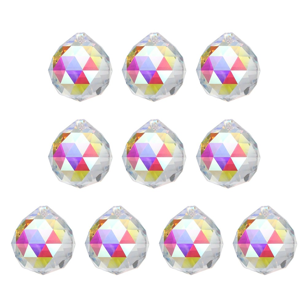 10 Pack 24mm / 0.94Inch Crystal Ball Prisms, AB Color
