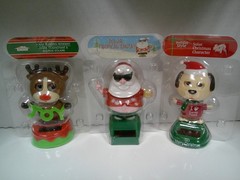 Solar Power Dancing Santa Reindeer Puppy Dog Holiday Sun Bobblehead Window Lot