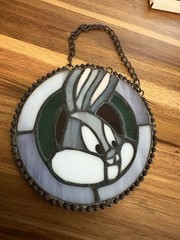 NEW Looney Tunes Bugs Bunny 4 1/2 x 4 1/2 Stained Glass Suncatcher Dale Tiffany