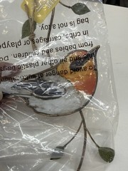 3pc lot Suncatcher Western Meadowlark Bird Window w/Hanger Studio M