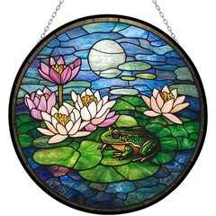 Thanksgiving Frog Lotus Stained Glass Window Sun Catcher Ornament Gift