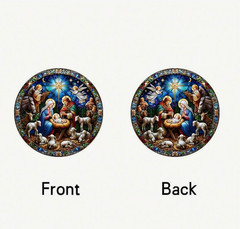 Acrylic Christmas Nativity/Holy Family Suncatcher-2D-Stained Glass Look-5.9in