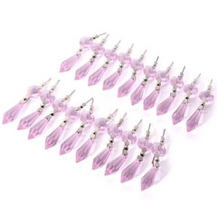 20pcs Pink Crystal Chandelier Icicle Prisms Lamp Candelabra Replacement Parts…