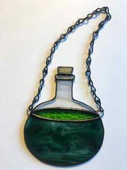 Stained Glass Potion Bottle Slime Green Magic Witch Made to Order