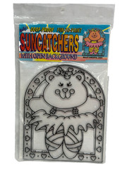 Goof Proof Fun to Paint VTG Suncatcher Kit Open Background Ballet Dancer Bear