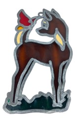 Vintage Disney Bambi Butterfly Stained Glass Style Suncatcher Painted Ornament