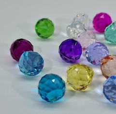 4x 20mm Crystal Ball Pink, rainbow suncatcher chandelier pendant craft supplies